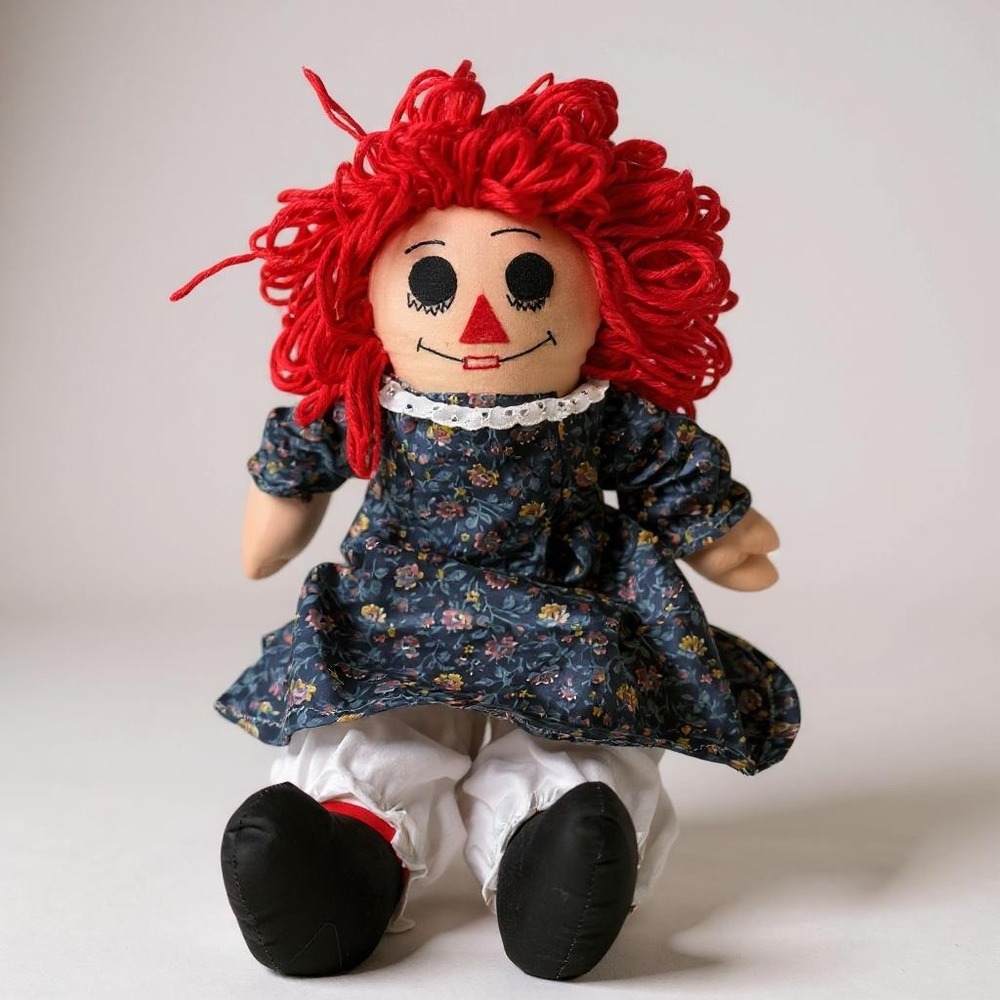 Raggedy Ann Doll Red Hair Floral Dress Vintage Kids Room Decor‎ 18 inch